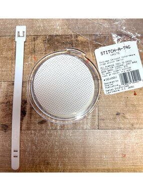 Stitch-A-Tag White Cross Stitch Vinyl-Weave Kit Includes 14-Count Fabric